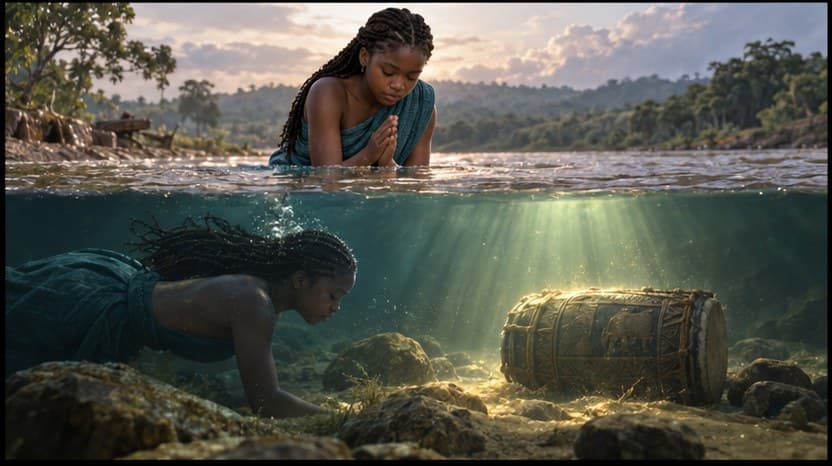 Illustration for scene 9 of Abena and the Sacred Drum
