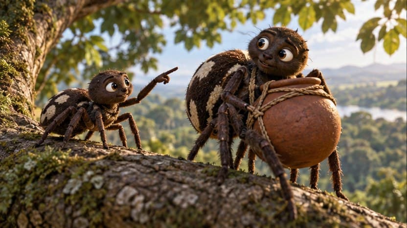 Illustration for scene 9 of Anansi and the Pot of Wisdom