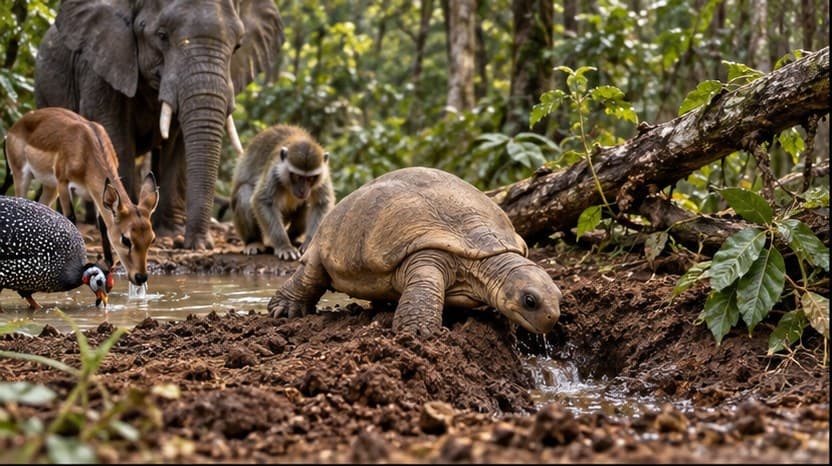 Illustration for scene 1 of How the Tortoise Got Its Shell