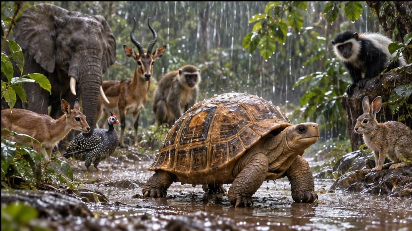 Illustration for scene 10 of How the Tortoise Got Its Shell