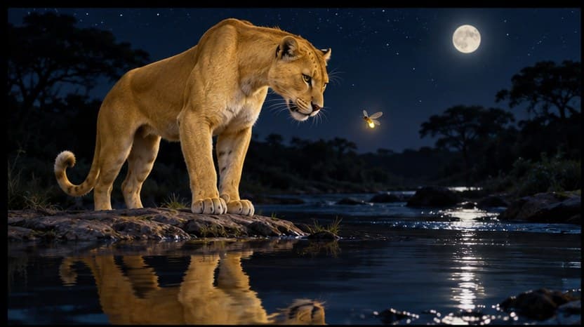 Illustration for scene 1 of The Leopard and the Firefly