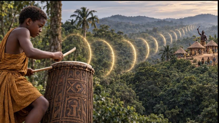 Illustration for scene 6 of The Origin of the Talking Drum