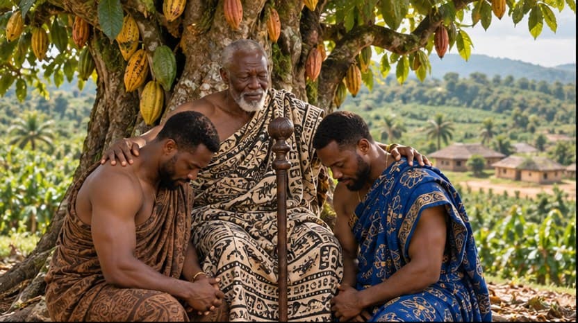 Illustration for scene 1 of The Two Brothers and the Cocoa Farm