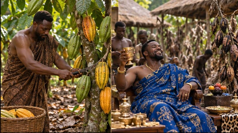 Illustration for scene 4 of The Two Brothers and the Cocoa Farm