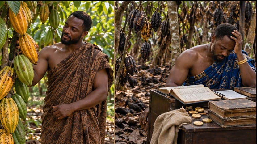 Illustration for scene 7 of The Two Brothers and the Cocoa Farm
