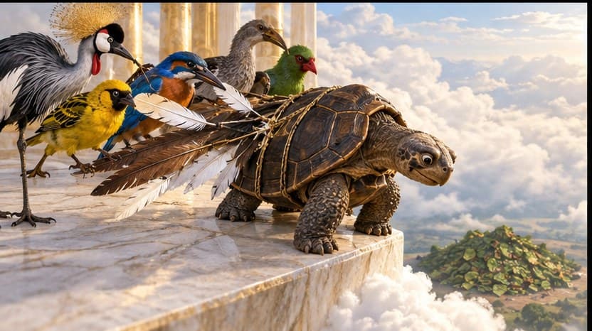 Illustration for scene 9 of Why the Tortoise Has a Cracked Shell