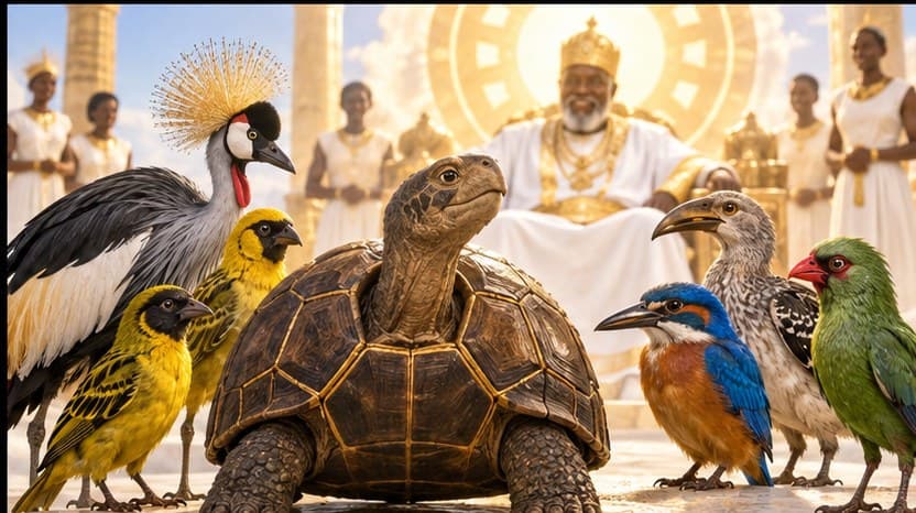 Illustration for scene 13 of Why the Tortoise Has a Cracked Shell
